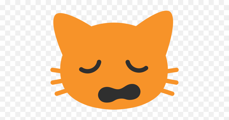Weary Cat Emoji - Google Cat Emoji Transparent,Emoji Asustado