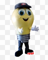 Purchase Yellow Bulb Mascot Giant In - Cartoon Emoji,Light Bulb Emoticon