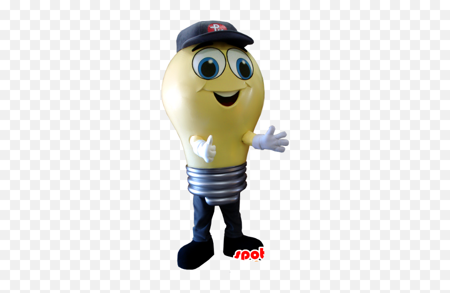 Purchase Yellow Bulb Mascot Giant In - Cartoon Emoji,Light Bulb Emoticon