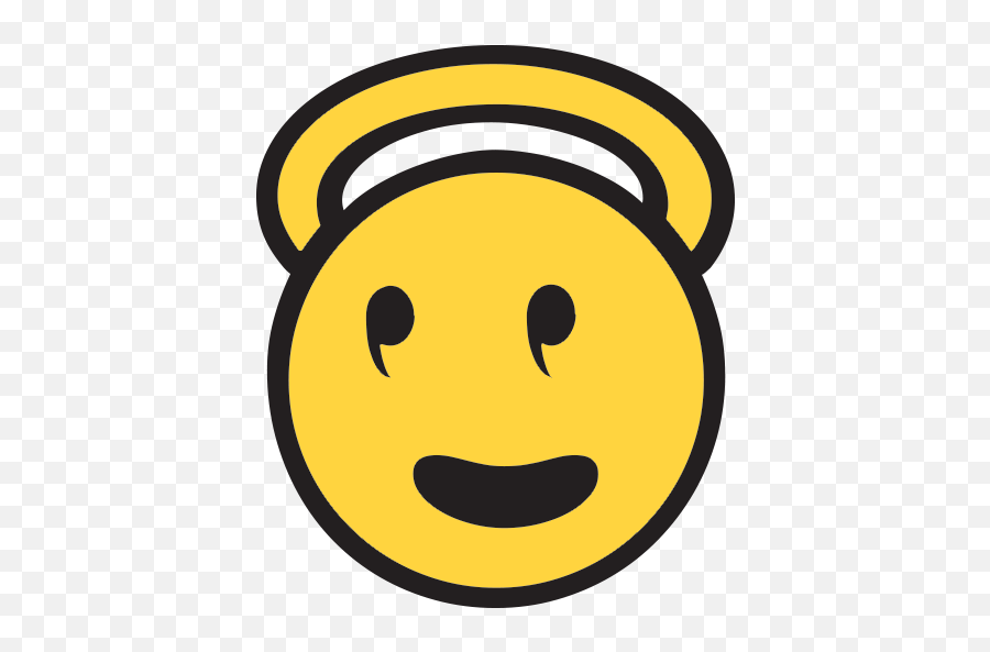 Smiling Face With Halo Emoji For Facebook Email Sms - Smiley,Exasperated Emoji