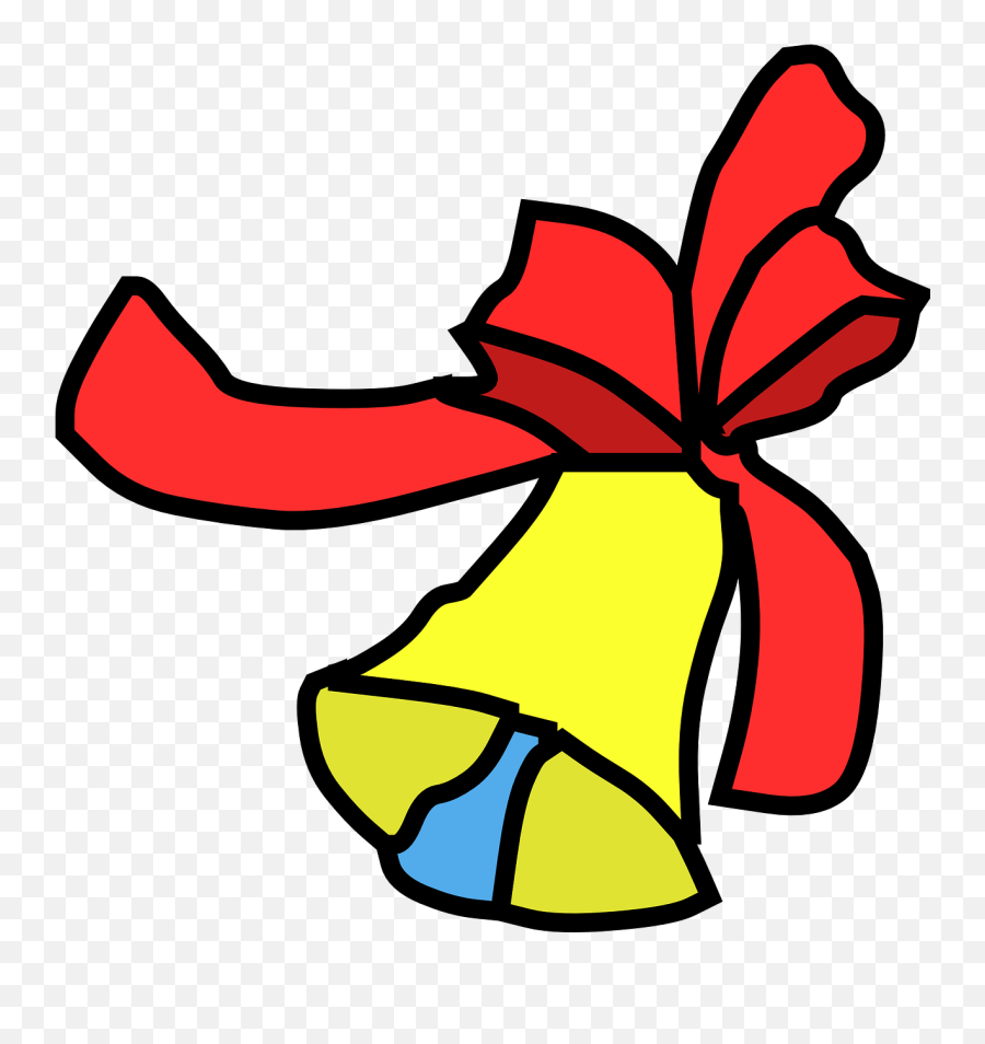 Jingle Bell Red Yellow Christmas - Bell Clip Art Emoji,Christmas Carol Emoji