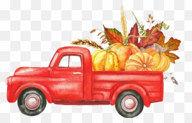 Thankful Greatful Blessed November Thanksgivingredtruck - Red Truck With Pumpkins Emoji,Thankful Emoji