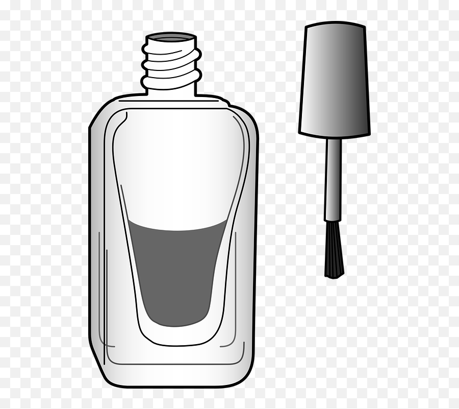 Free Make - Black And White Nail Polish Bottle Clipart Emoji,Massage Emoticon