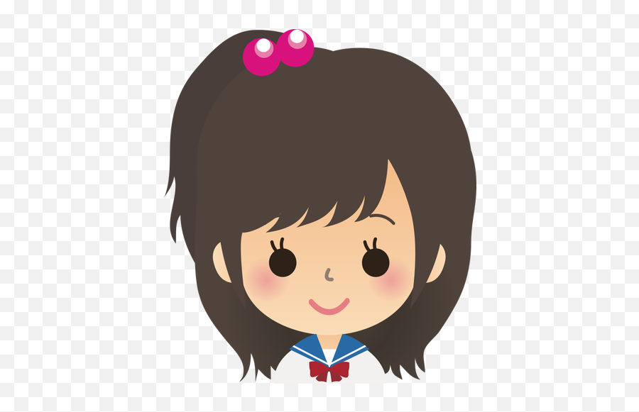 Visage De Lécolière - School Girl Face Clipart Emoji,Rose Emoji Png