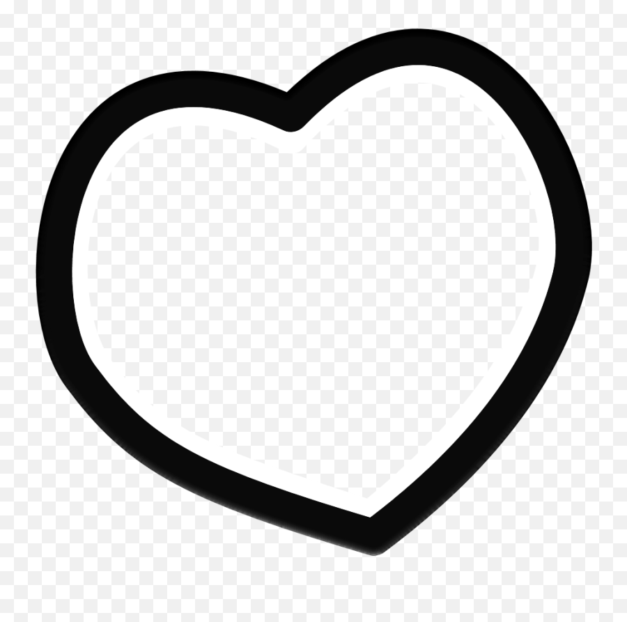 Heart Outlines - Black Heart Frame Transparent Emoji,A Black Heart Emoji