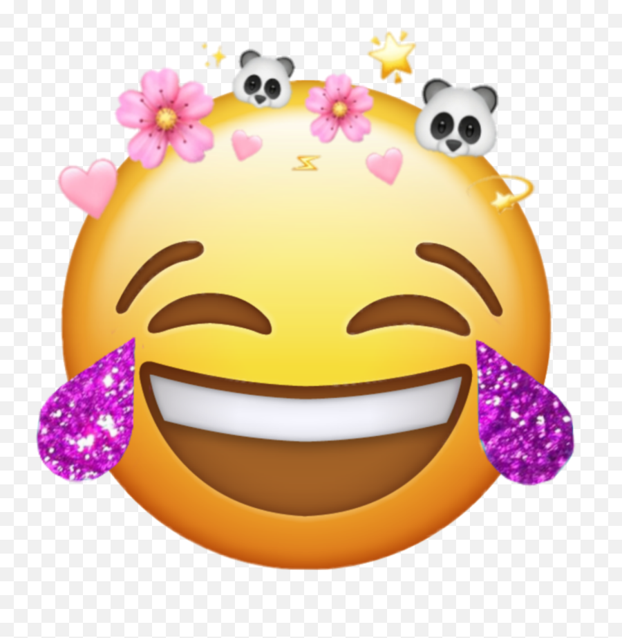 Laugh Cry Glitter Emojiemojicrown - Laughing Face Emoji,Laugh Cry Face Emoji