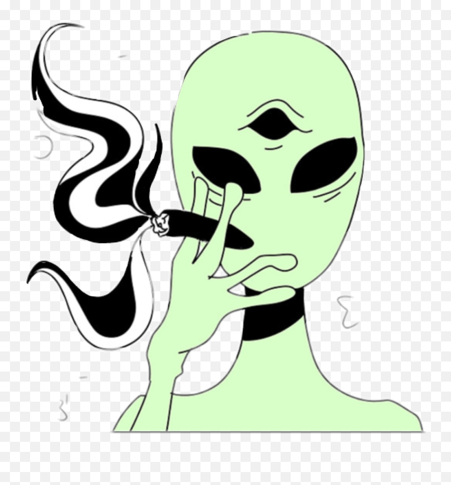 Green Tumblr Sticker By Aurora Lauro - Aesthetic Alien Png Transparent Emoji,Green Alien Emoji