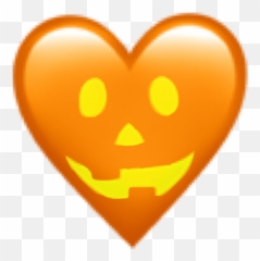Emoji Iphoneemoji Orange Heart Heartemoji Orangecolor - Halloween