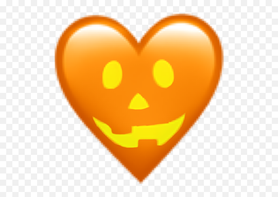 Emoji Iphoneemoji Orange Heart Heartemoji Orangecolor - Halloween Heart Emoji,Spooky Emoji