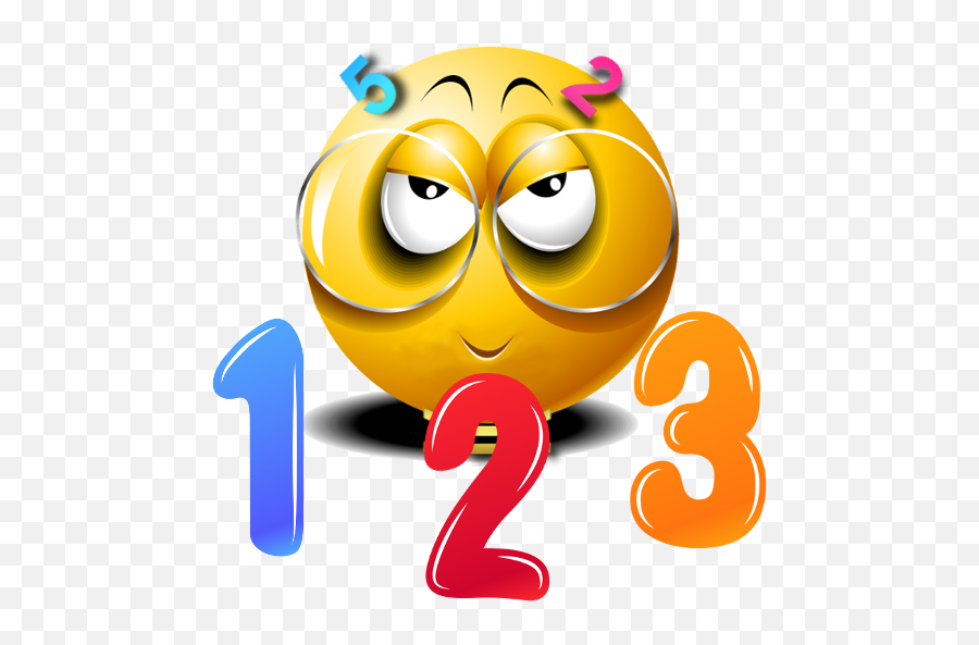 Learn Digits - Funny Numbers Numbers Smiley Emoji,Bodybuilder Emoticon