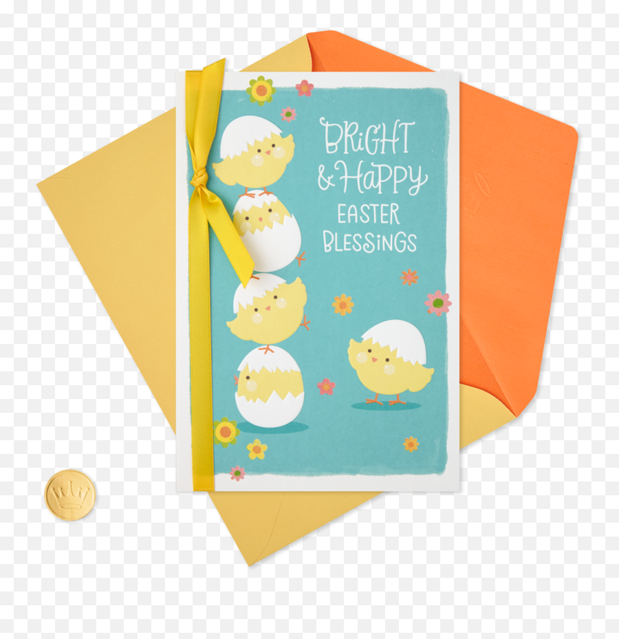 Baby Chicks Religious Easter Card - Illustration Clipart Easter Card Clipart Emoji,Baby Chicken Emoji