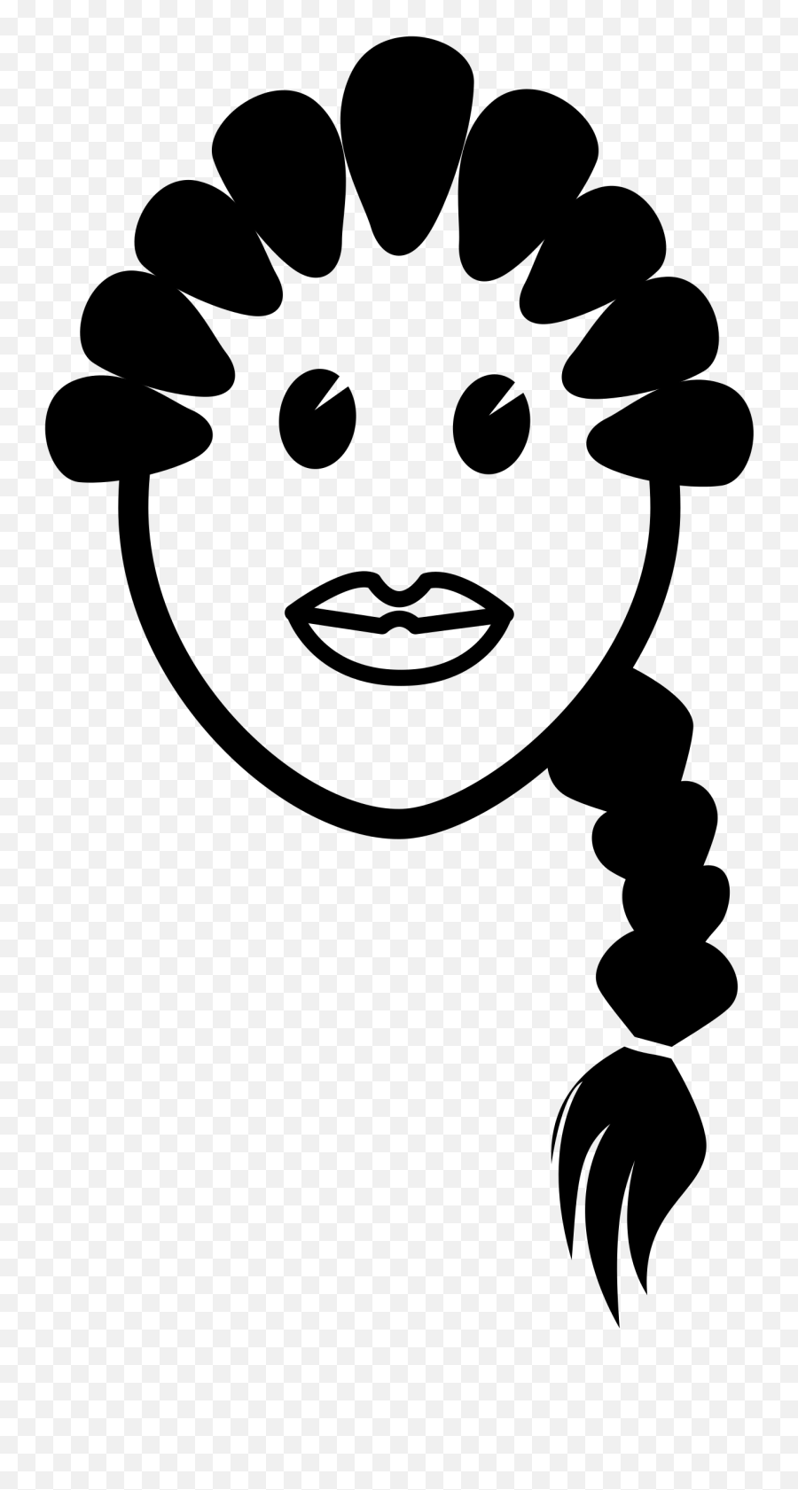 Girl In Braids Vector Clipart Image - Clipart Faces Black And White Braids Emoji,Peruvian Flag Emoji