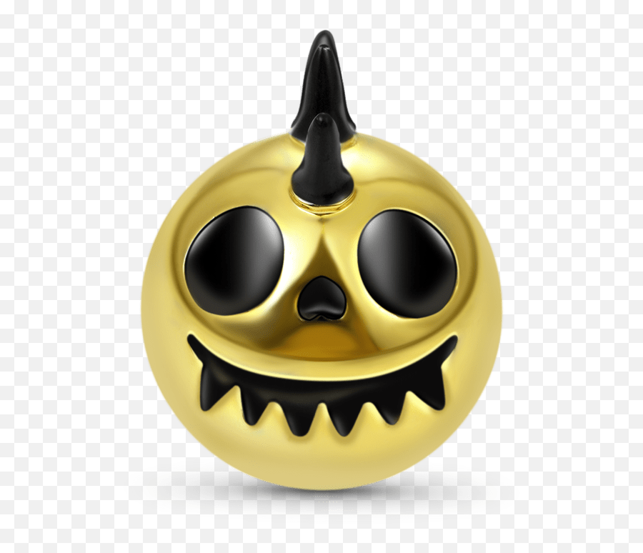 Punk Smiley Charm With Mohawk Haircut Bead 18k Gold Plated - Happy Emoji,Emoticon Necklace