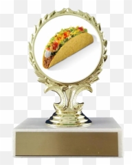 Taco Logo Trophy On Flat White Marble - Taco Bell Trophy Emoji,Tacos Emoji