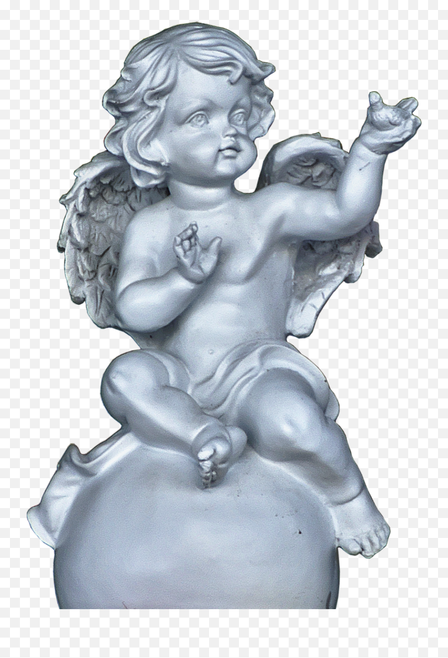 Angel Cherub Sitting Ceramic Wing - Statue Emoji,Guardian Angel Emoji