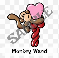 Monkey Heart Wand - Illustration Emoji