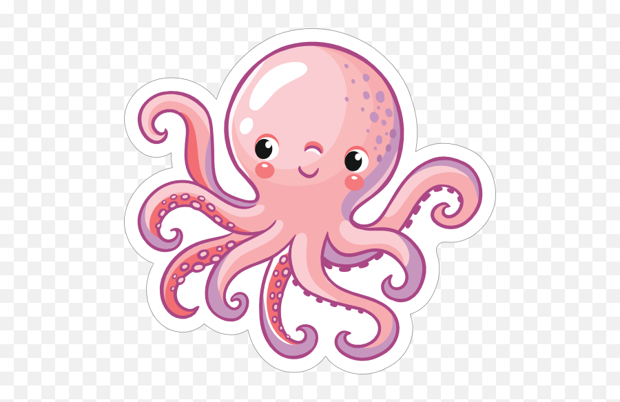 Smiling Pink Octopus Sticker - Octopus Sticker Emoji,Octopus Emoji