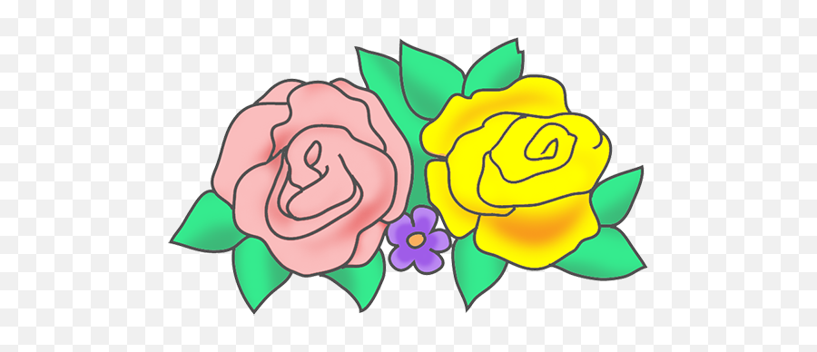 Flowers Free Flower Clip Art - Clipartix Hybrid Tea Rose Emoji,Floral Emoji