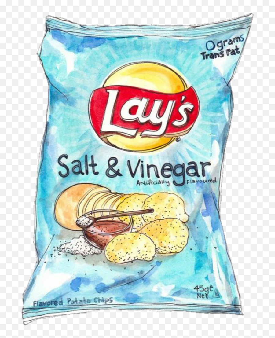 Freetoedit Overlay Watercolor Colorful Food Chips Junkf - Lays Drawing Emoji,Garlic Bread Emoji