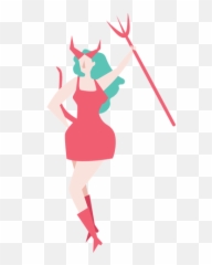 Woman with horns pitchfork - Transparent PNG u0026 SVG vector file Illustration Emoji