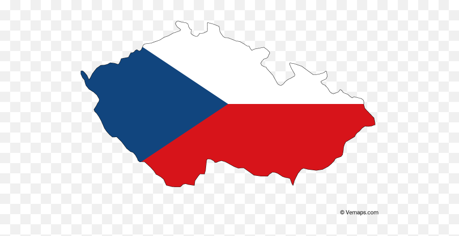 Flag Map Of Czech Republic - Czech Republic Outline With Flag Emoji,Usa Emoji Map