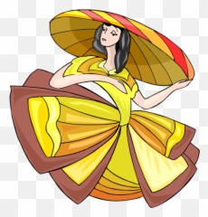 Danseuse With Large Har - Sinulog Festival Costume Cartoon Emoji,How To Get Emojis On Windows