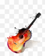 Guitar Musical Watercolor Instrument - Instruments Png Emoji