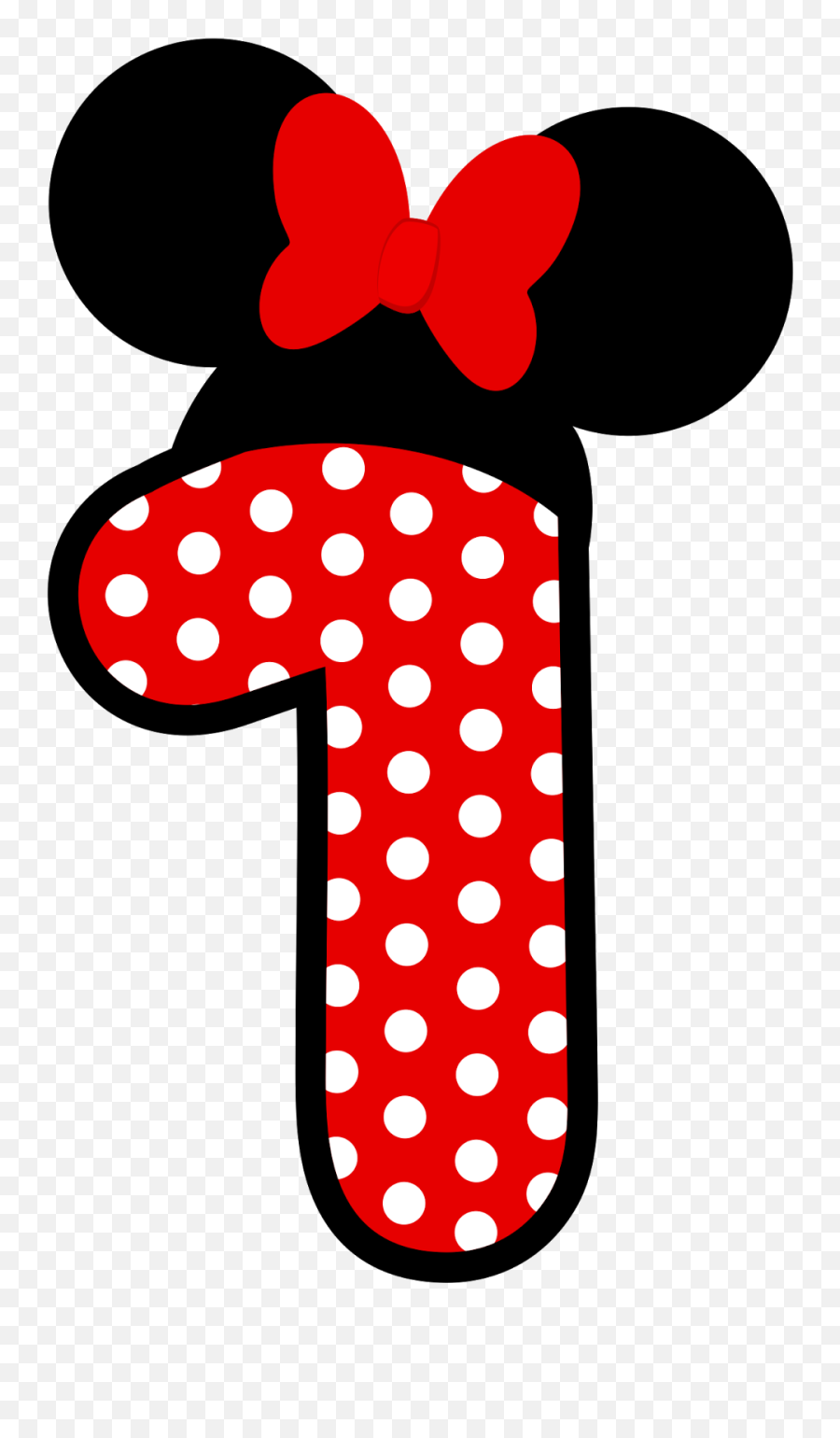 Números A Lo Minnie En Rojo - Numero 1 Minnie Png Emoji,Bizcochos De Emoji