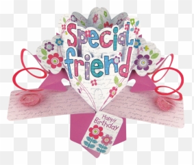 Second Nature Pop Ups - Special Friend Flowers Birthday Card Friends Emoji