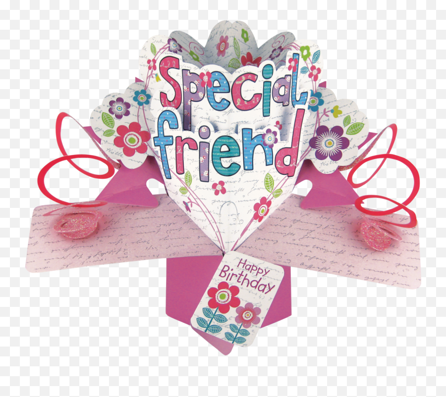 Second Nature Pop Ups - Special Friend Flowers Birthday Card Special Friends Emoji,Friendship Heart Emoji
