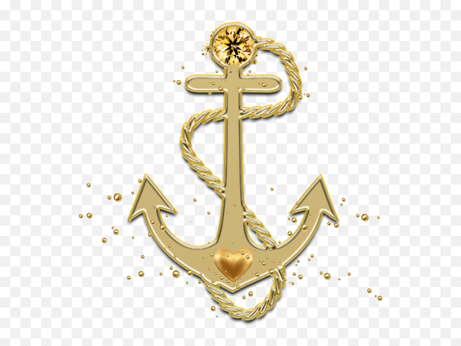 Anchors Golden Gold Metallic Anker - Cute Anchor No Background Emoji,Emoji Anchor