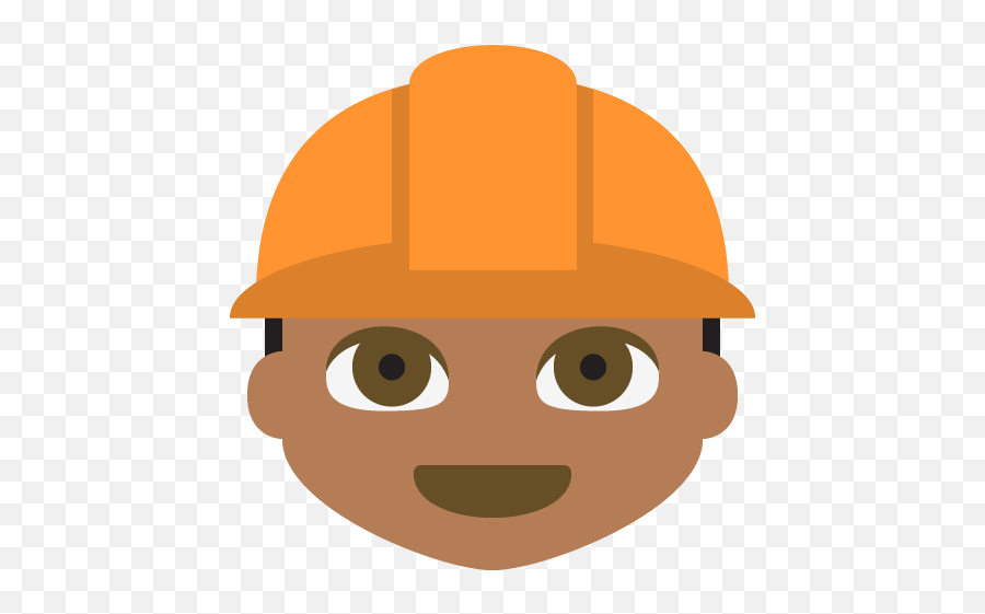Construction Worker Medium Dark Skin Tone Emoji Emoticon - Engineer Orange Helmet Emoji,Emoji Skin Tone