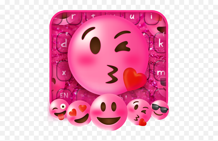 Pink Glitter Emoji Keyboard - Smiley,Pennywise Emoji