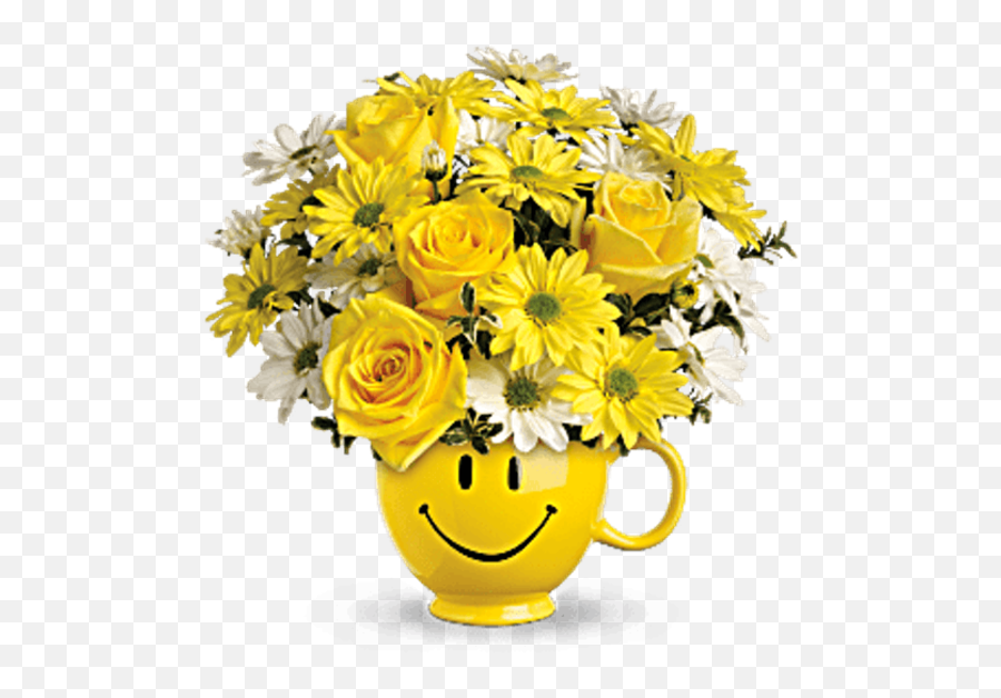 The Be Happy Mug - Teleflora Be Happy Bouquet Emoji,Happy Flower Emoticon