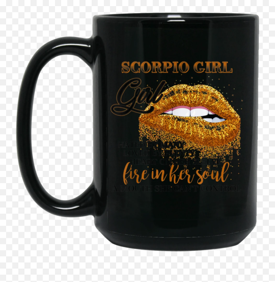 Scorpio Girl Hated By Many Biting Lipsbirthday Black Mug - Pikachu Love You To The Moon And Back Emoji,Scorpio Emoji