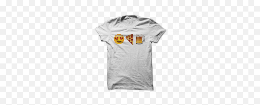 Download Hd Emoji Loves Pizza And Beer T - Shirt Aim Global White T Shirt Gamer,Beer Emoji Png