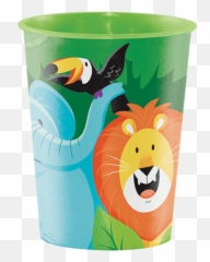 Jungle Safari Keepsake Souvenir Cup Plastic Balloon Agencies - Bunter Plastikbecher Emoji,Hippie Emoticons