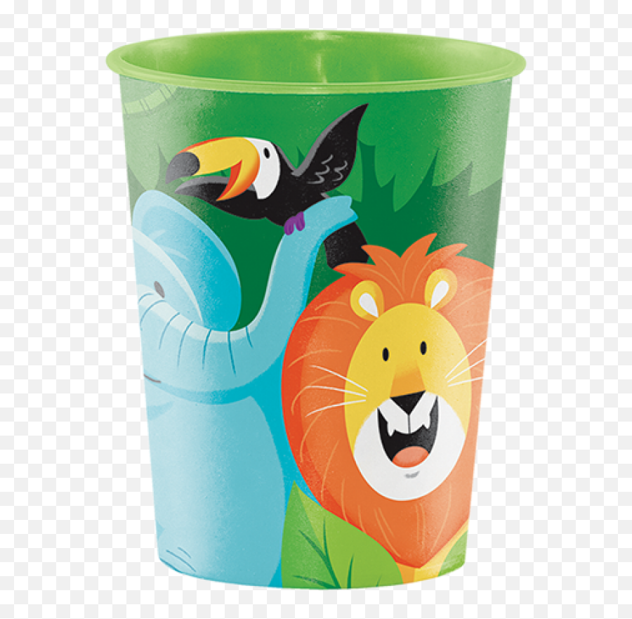 Jungle Safari Keepsake Souvenir Cup Plastic Balloon Agencies - Bunter Plastikbecher Emoji,Hippie Emoticons