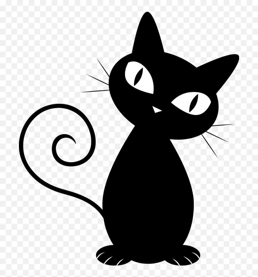 Black Cat Drawing Silhouette - Black Cat Drawing Emoji,Sleeping Cat Emoji