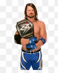 AjStyles wwe AJ champion wrestling wrestler smac - Wwe Champion Png Emoji