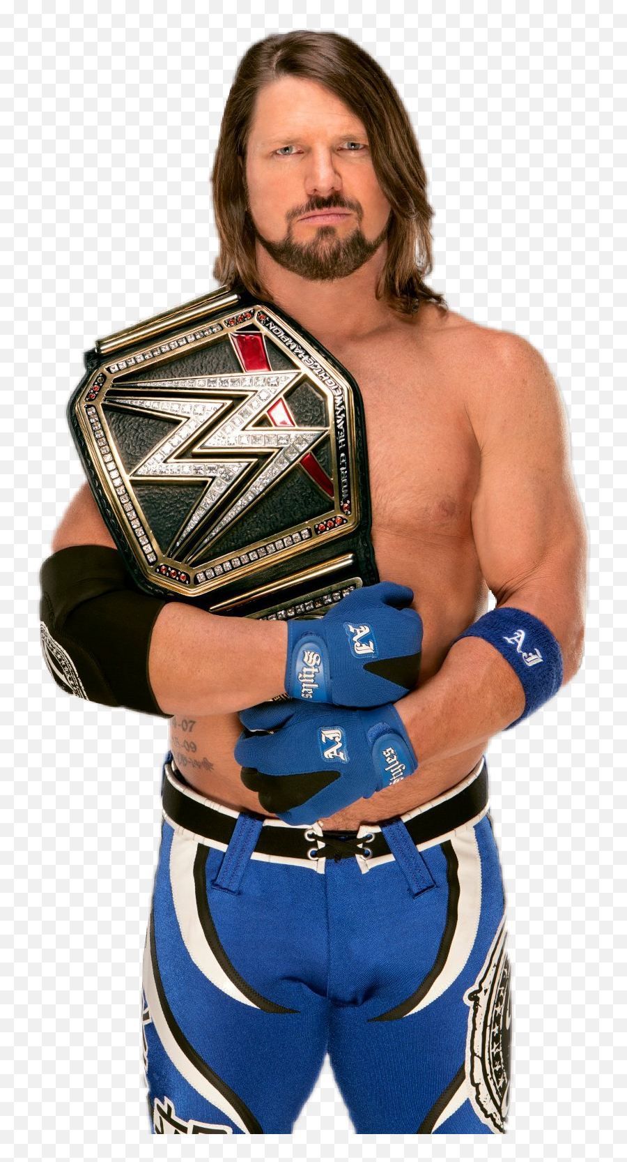 Ajstyles Wwe Styles Aj Champion Wrestling Wrestler Smac - Aj Styles Wwe Champion Png Emoji,Wrestler Emoji