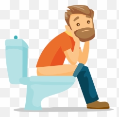 Bathroom Clipart Bowel Movement - Cartoon Person Sitting On Toilet Emoji,Constipation Emoji