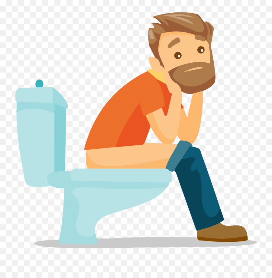 Bathroom Clipart Bowel Movement - Cartoon Person Sitting On Toilet Emoji,Constipation Emoji