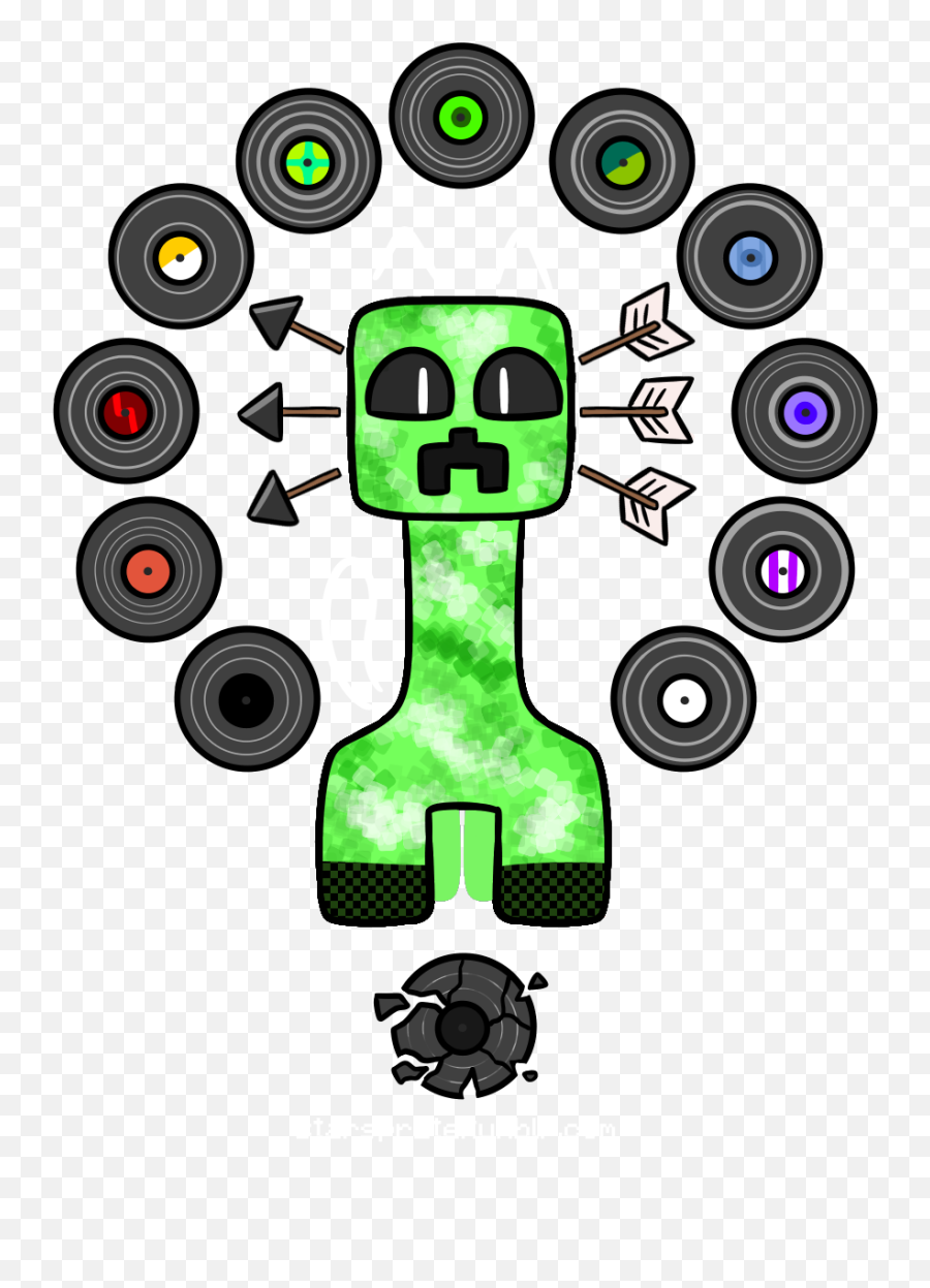 Musical Creeper - Minecraft Music Disc Strad Emoji,Creeper Emoji