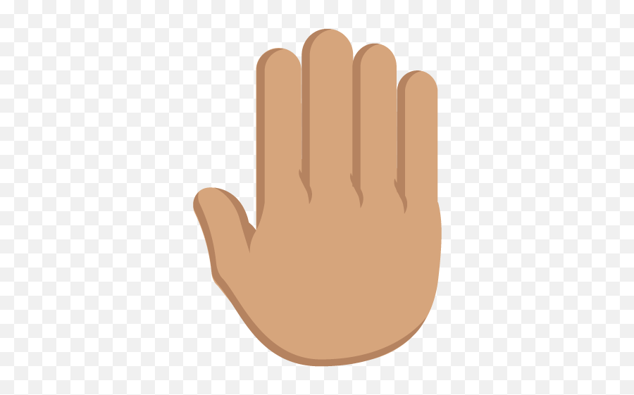 Raised Back Of Hand Medium Skin Tone Emoji Emoticon Vector - Illustration,Hand Emojis