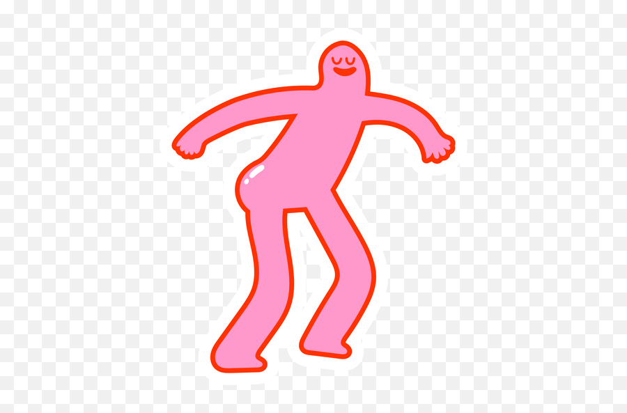 Pink Gummy Man Sticker - Sticker Mania Drawing Emoji,Ocean Man Emoji