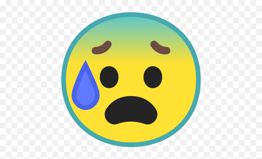 Anxious Face With Sweat Emoji - Sad Anxious Emoji,Sweat Emoji