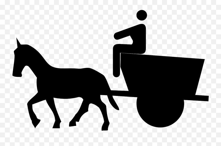 Cart Driver Carriage Man Silhouette - Horse And Carriage Cartoon Emoji,Old Man Boy Ghost Emoji