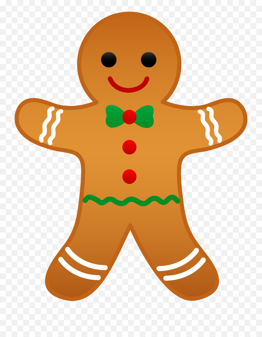 Gingerbread Man Cookie Clipart - Transparent Background Gingerbread Man Clipart Emoji,Gingerbread Man Emoji