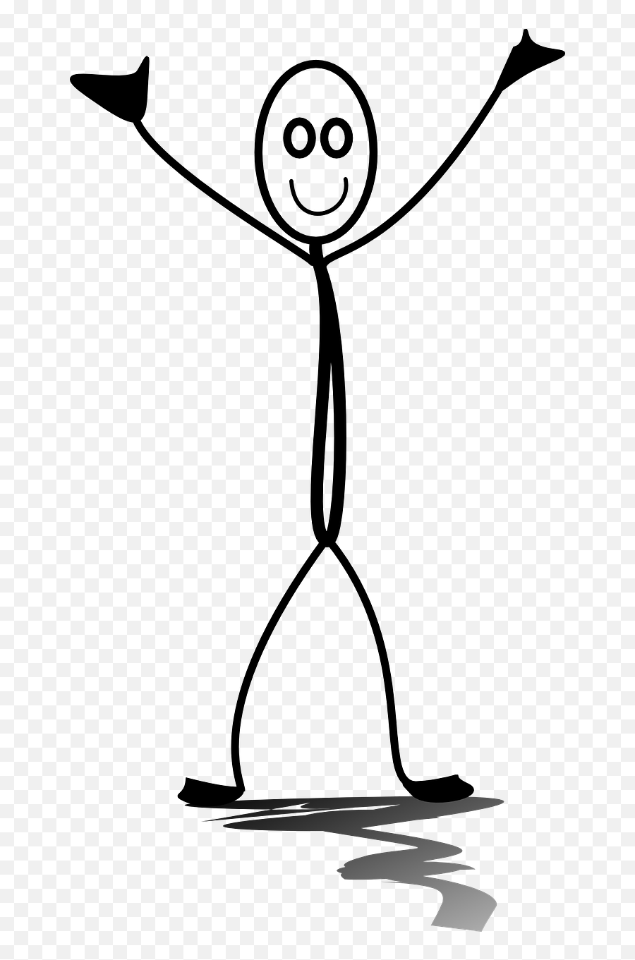 Stickman Happy Celebrating Cheering - Happy Stick Figure Png Emoji,Black Fist Bump Emoji